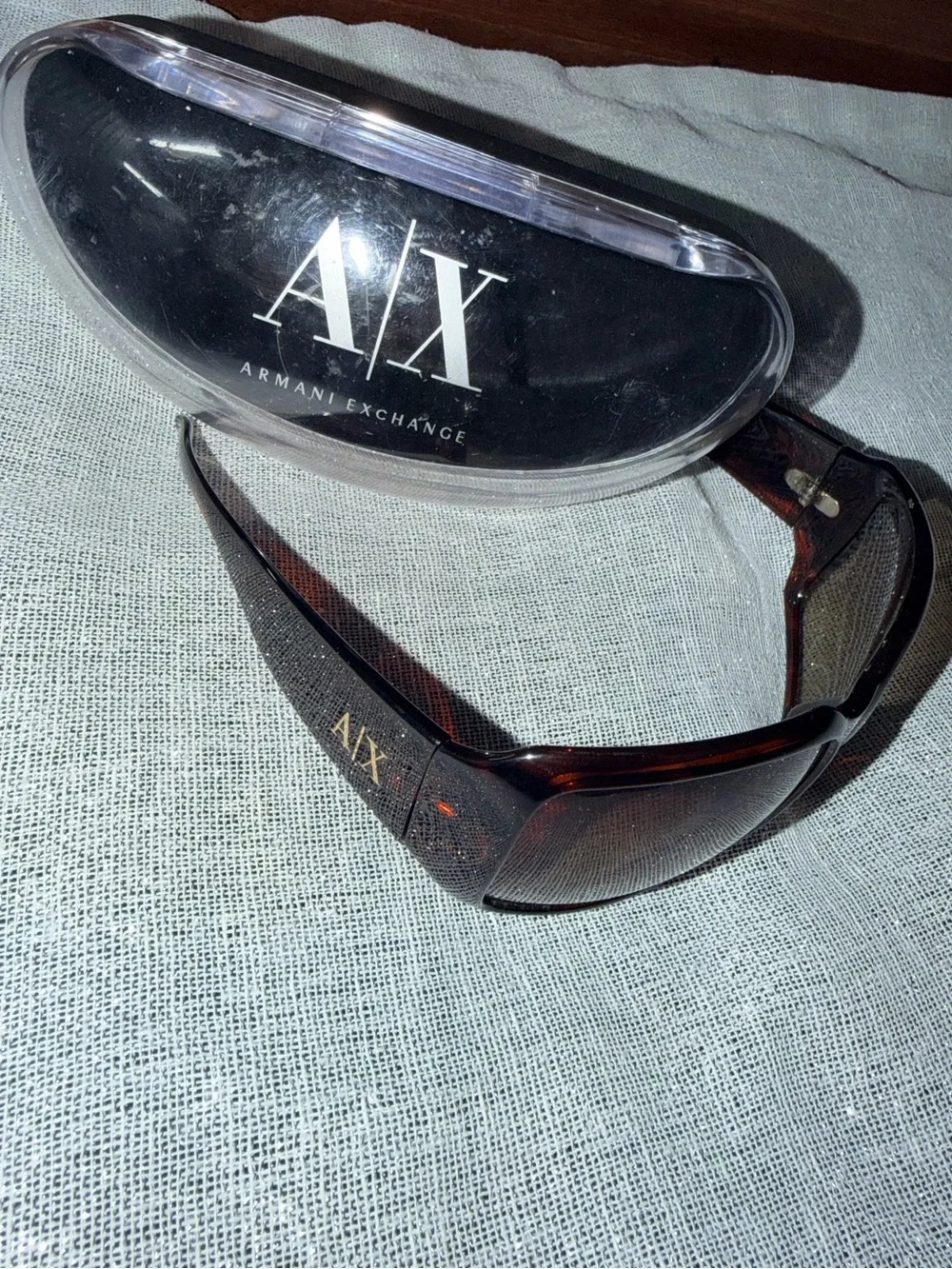 A|X Armani Exchange AX028/S Tortoiseshell Butterfly Sunglasses Vtg + Case